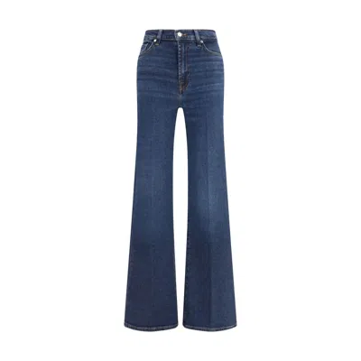 7for Blue Cotton Flared Jeans