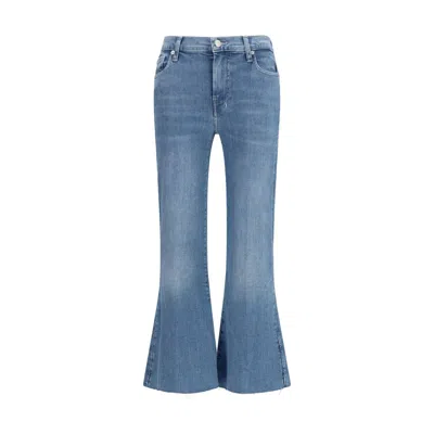 7for Blue Cotton Flared Jeans