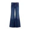 7for Blue Cotton Flared Jeans In Blue