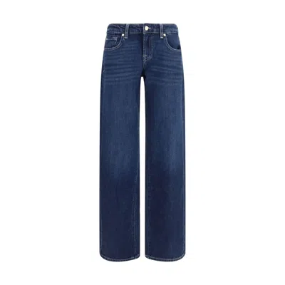 7FOR BLUE COTTON STRAIGHT-LEG JEANS