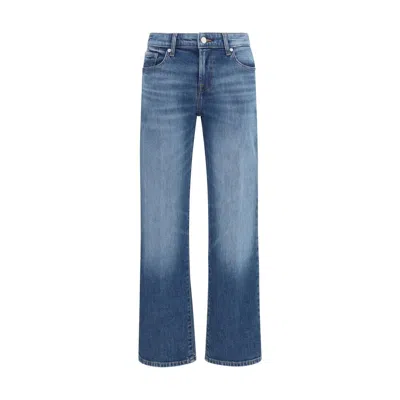 7for Blue Cotton Straight-leg Jeans