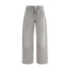 7for Bonnie Curvilinear Baggy Jeans In Gray