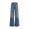 7for Lotta Luxe Wide Leg Jeans In Blue