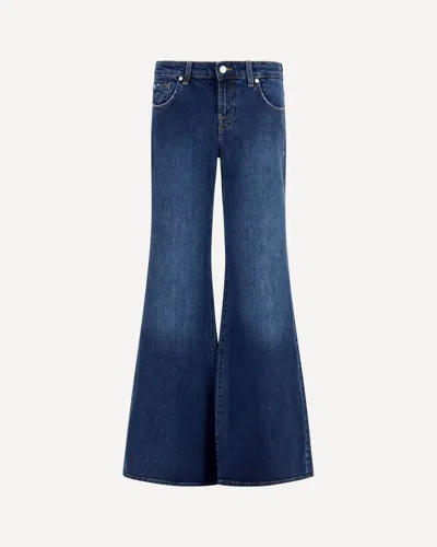 7for Low-rise Flared Jeans In Blue
