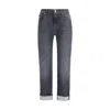 7for Relaxed Skinny Slim Illusion Jeans In Gray