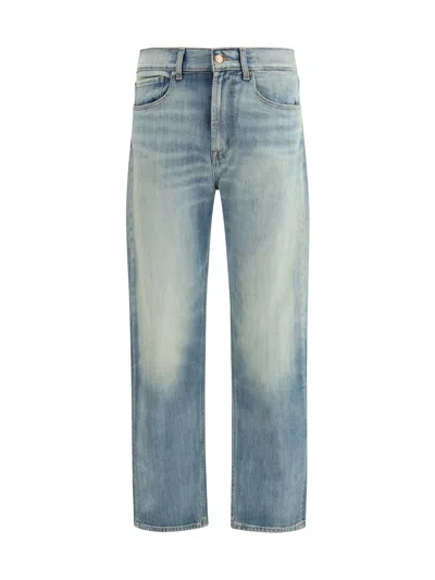 7for Straight-fit Cotton-elastane Jeans In Blue