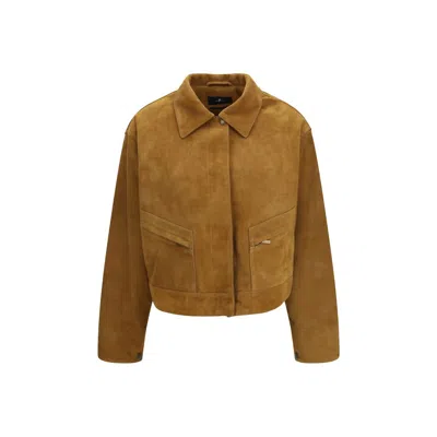 7for Suede Leather Women's Coat In Sand