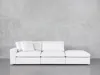 7th Avenue 3-seat Modular Lounger Sofa In Charcoal Black