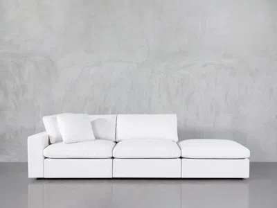 7th Avenue 3-seat Modular Lounger Sofa In White