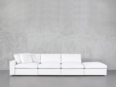 7th Avenue 4-seat Modular Lounger Sofa In White
