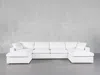 7th Avenue 6-seat Modular Double Chaise Sectional In Natural White
