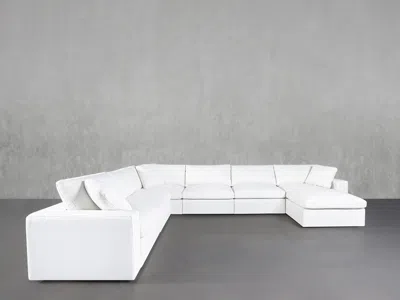 7th Avenue 7-seat Modular Chaise Corner Sectional In White
