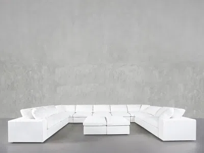 7th Avenue 9-seat Modular U-sectional With Double Ottoman In White