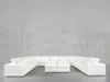 7th Avenue 9-seat Modular U-sectional With Double Ottoman (test) - Natural White / Classic / Standard In White