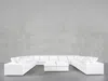 7th Avenue 9-seat Modular U-sectional With Double Ottoman (test) - Pure White / Classic / Standard In White
