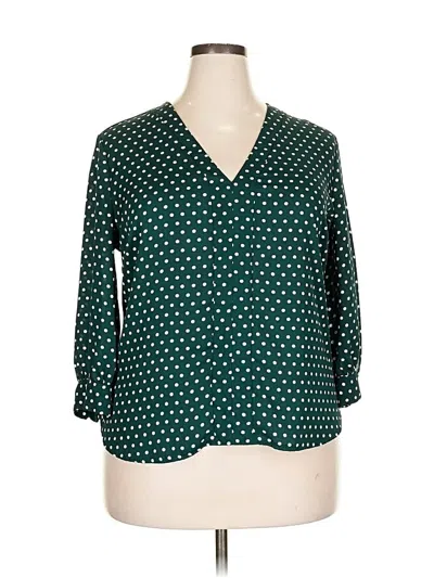 Pre-owned 7th Avenue Design Studio New York & Company 3/4 Sleeve Blouse In Blue