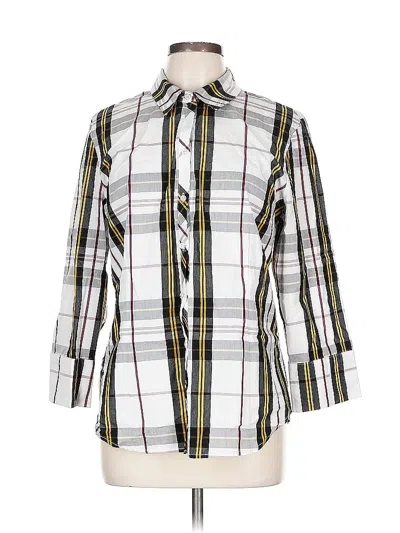 Pre-owned 7th Avenue Design Studio New York & Company 3/4 Sleeve Button Down Shirt In White