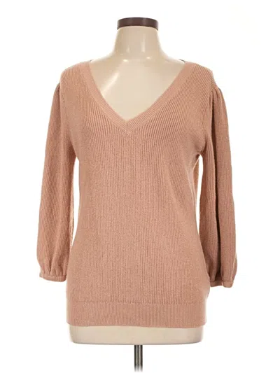 Pre-owned 7th Avenue Design Studio New York & Company 3/4 Sleeve T-shirt In Tan