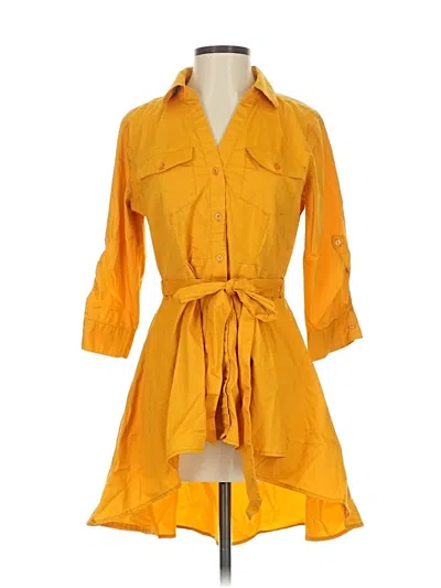 Pre-owned 7th Avenue Design Studio New York & Company Casual Dress In Yellow