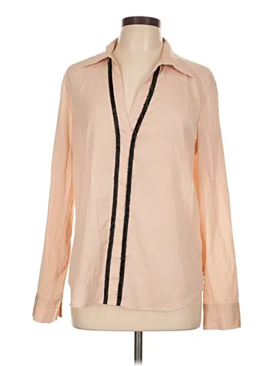 Pre-owned 7th Avenue Design Studio New York & Company Long Sleeve Blouse In Tan