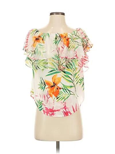 7th Avenue Design Studio New York & Company Short Sleeve Blouse In Animal Print