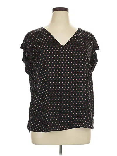 Pre-owned 7th Avenue Design Studio New York & Company Short Sleeve Blouse In Black