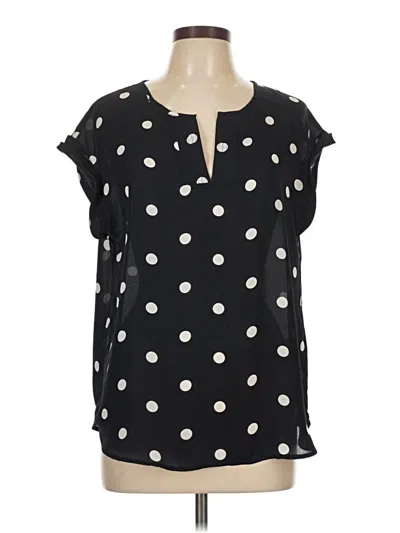 Pre-owned 7th Avenue Design Studio New York & Company Short Sleeve Blouse In Black