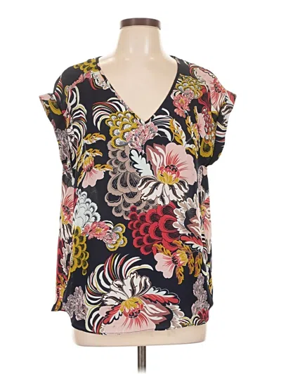 Pre-owned 7th Avenue Design Studio New York & Company Short Sleeve Blouse In Black