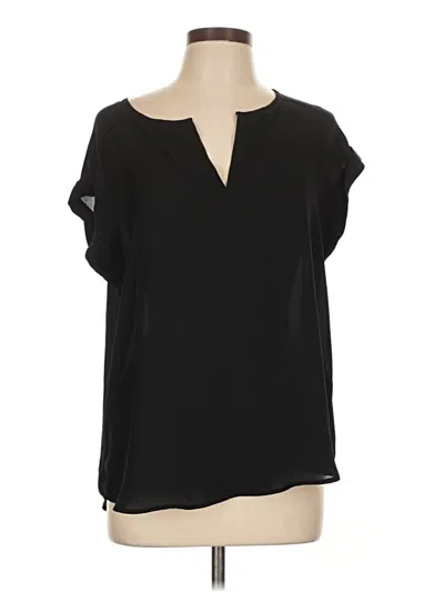 Pre-owned 7th Avenue Design Studio New York & Company Short Sleeve Blouse In Black