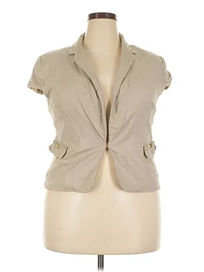 Pre-owned 7th Avenue Design Studio New York & Company Sleeveless Button Down Shirt In Tan