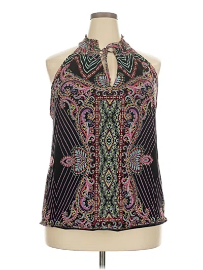 Pre-owned 7th Avenue Design Studio New York & Company Tank Top Black Halter Neckline Tops