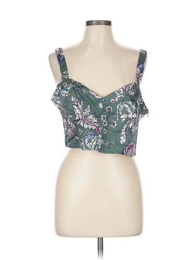 Pre-owned 7th Avenue Design Studio New York & Company Tank Top Green Sweetheart Neckline Tops
