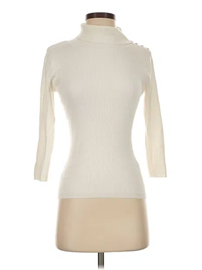 Pre-owned 7th Avenue Design Studio New York & Company Turtleneck Sweater In Ivory