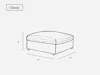 7th Avenue Ottoman In Graphite Grey