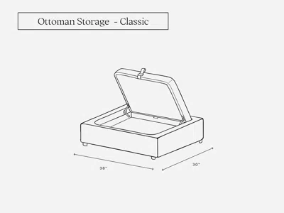 7th Avenue Ottoman (storage) - Navy Blue / Classic