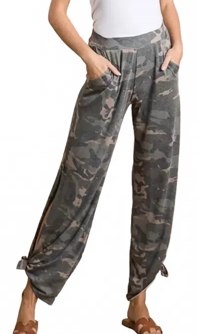7th Ray Camo Tie Pants In Green In Multi