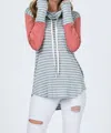 7th Ray Cowl Neck Sweater In Marsala In Gray