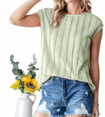 7th Ray Effortless Style Type Top In Sage In Green