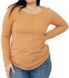 7th Ray It's Been So Long Henley Top In Golden Sand In Multi