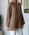 7th Ray Ribbed Sweater In Chestnut In Pink