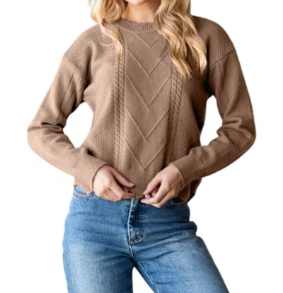 7th Ray Sabrina Zig Zag Hem Sweater In Mocha In Brown