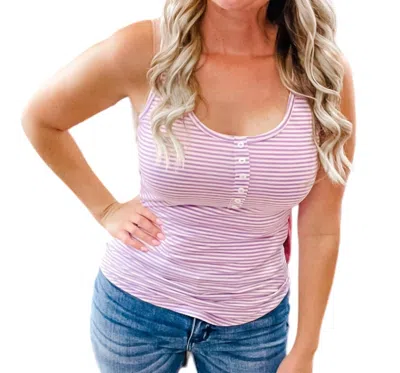 7TH RAY STRIPE TANK TOP IN LAVENDER
