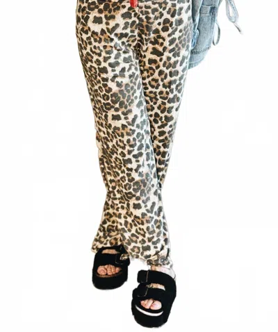 7th Ray The Untamed Ease Pant In Leopard In Beige
