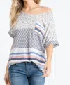 7th Ray Women's Off The Shoulder Top In Navy In Blue