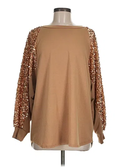Pre-owned 7th Roy Long Sleeve Blouse In Brown