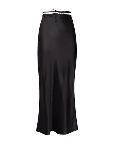 8 By Yoox High-waist Midi Skirt Woman Maxi Skirt Black Size 12 Recycled Polyester, Elastane