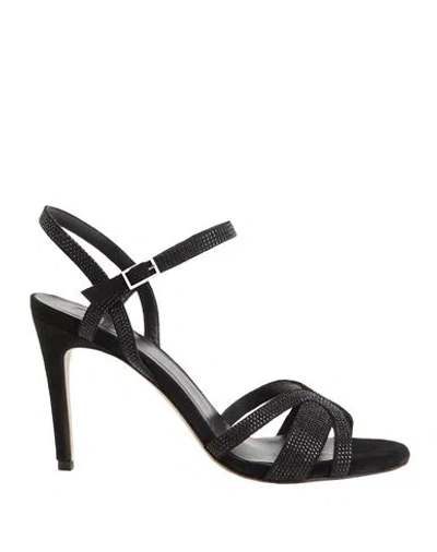 8 By Yoox Leather High Sandal Studs Detail Woman Sandals Black Size 8 Ovine Leather