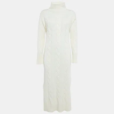 8 By Yoox Off-white Cable Knit High Neck Long Dress