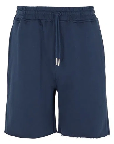 8 By Yoox Organic Cotton Pull-on Shorts Man Shorts & Bermuda Shorts Midnight Blue Size L Organic Cot