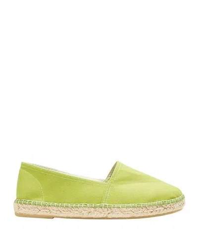 8 By Yoox Organic Cotton Round Toe Espadrilles Woman Espadrilles Acid Green Size 8 Organic Cotton